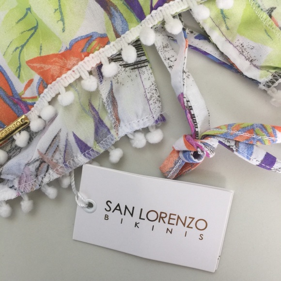 San Lorenzo Bikinis NWT Crop Top Lace Up Back Sz M - Picture 4 of 8